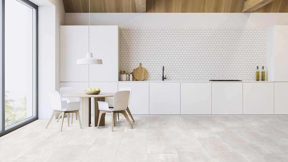 Kings Canyon Laminat Classic RealFeel Beton weiss Fliese XXL 4V Raum4