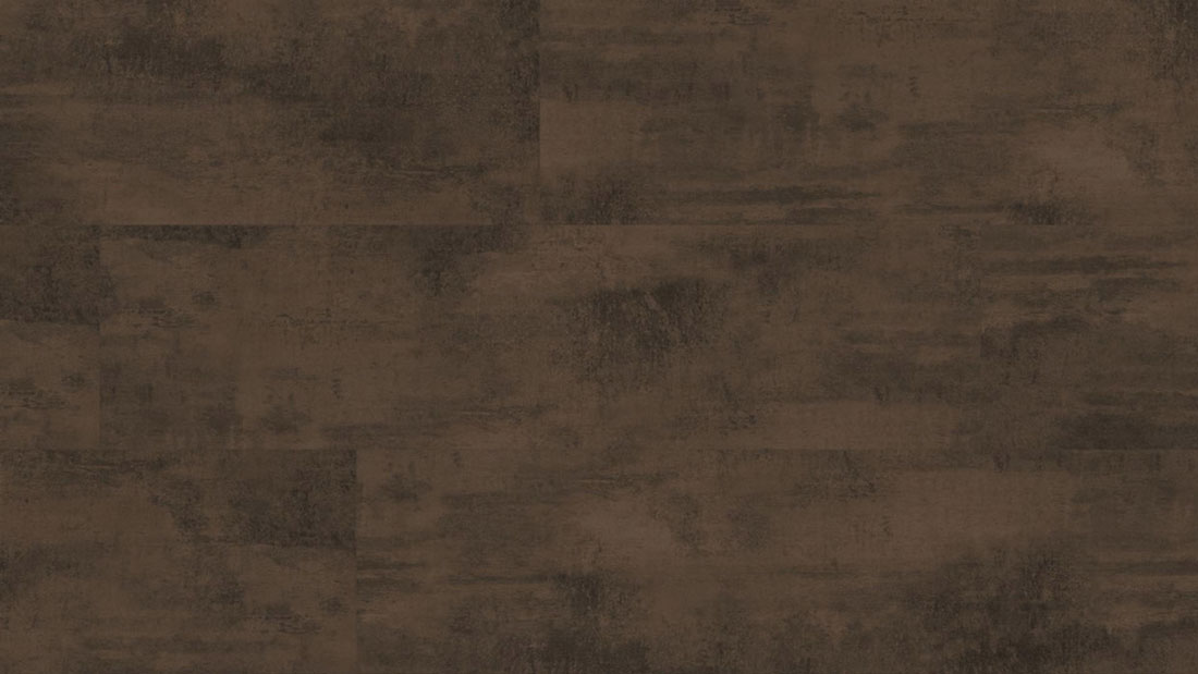 Kings Canyon Laminat Classic RealFeel Metall Dunkelbraun mit Rosteffekt Fliese XXL 4V Raum1