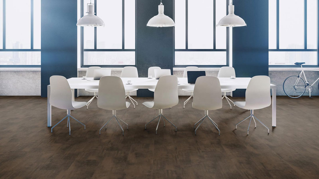 Kings Canyon Laminat Classic RealFeel Metall Dunkelbraun mit Rosteffekt Fliese XXL 4V Raum8