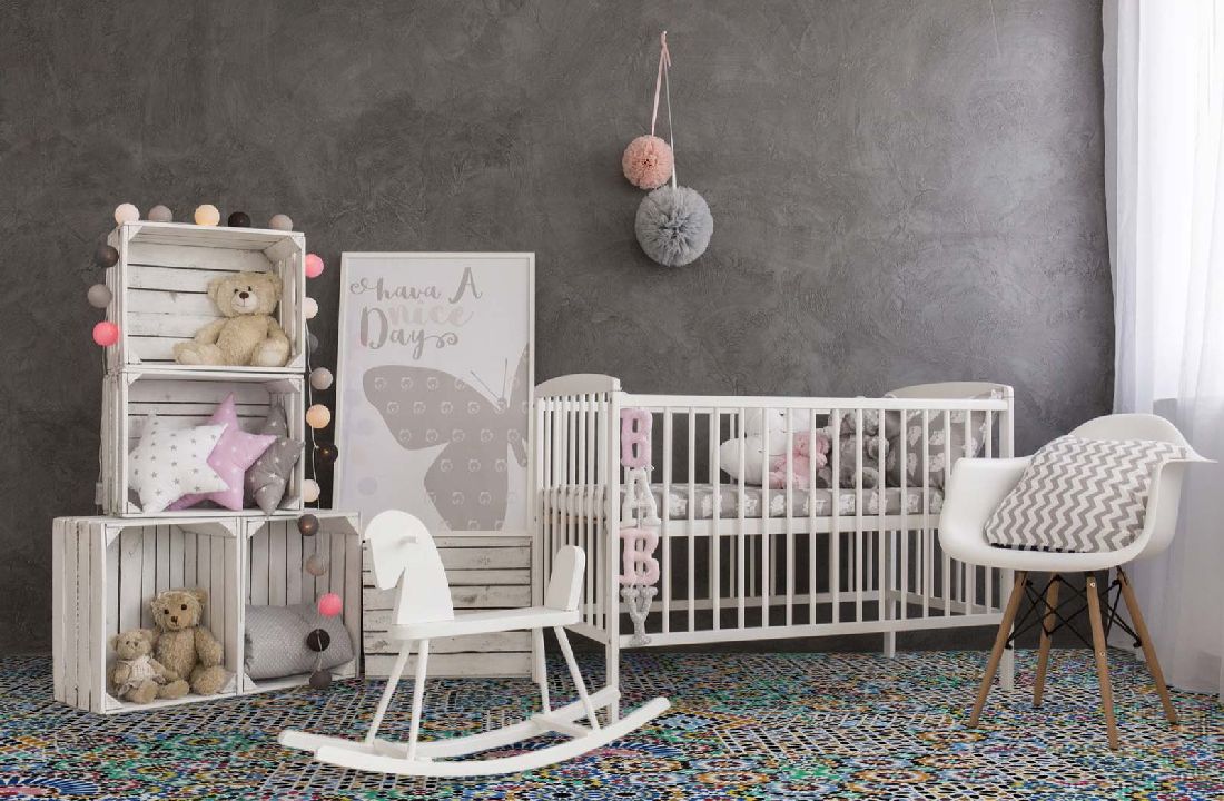 Kings Canyon Laminat Patchwork Blumen bunt Fliese zum Klicken Raum4