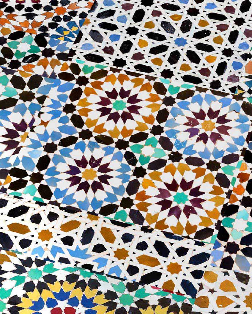 Kings Canyon Laminat Patchwork Blumen bunt Fliese zum Klicken Raum1