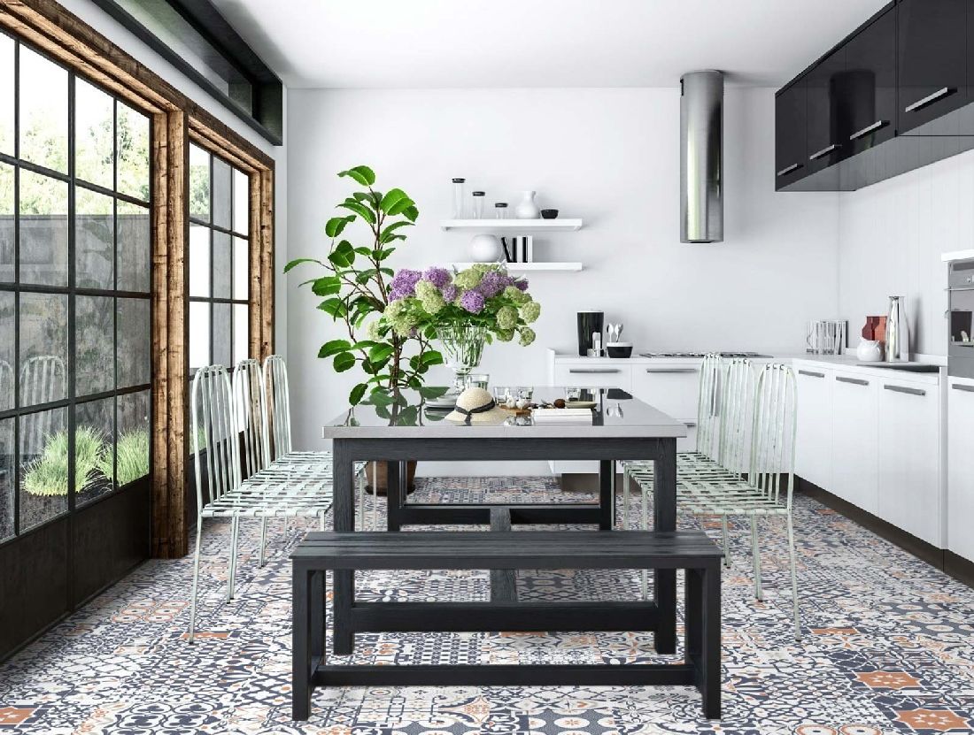 Kings Canyon Laminat Patchwork Marokko Violett Fliese zum Klicken Raum5