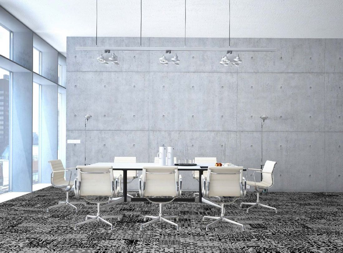 Kings Canyon Laminat Patchwork Zentangle Schwarz-Weiß Fliese zum Klicken Raum7