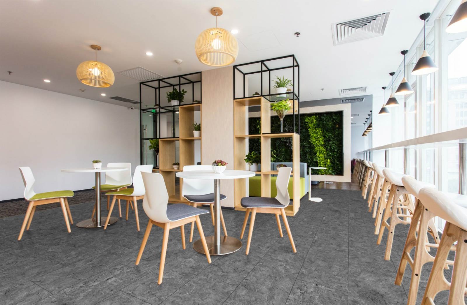 Kings Canyon Laminat Stonegloss Marmor Dunkelgrau Fliese 4V zum Klicken Raum8