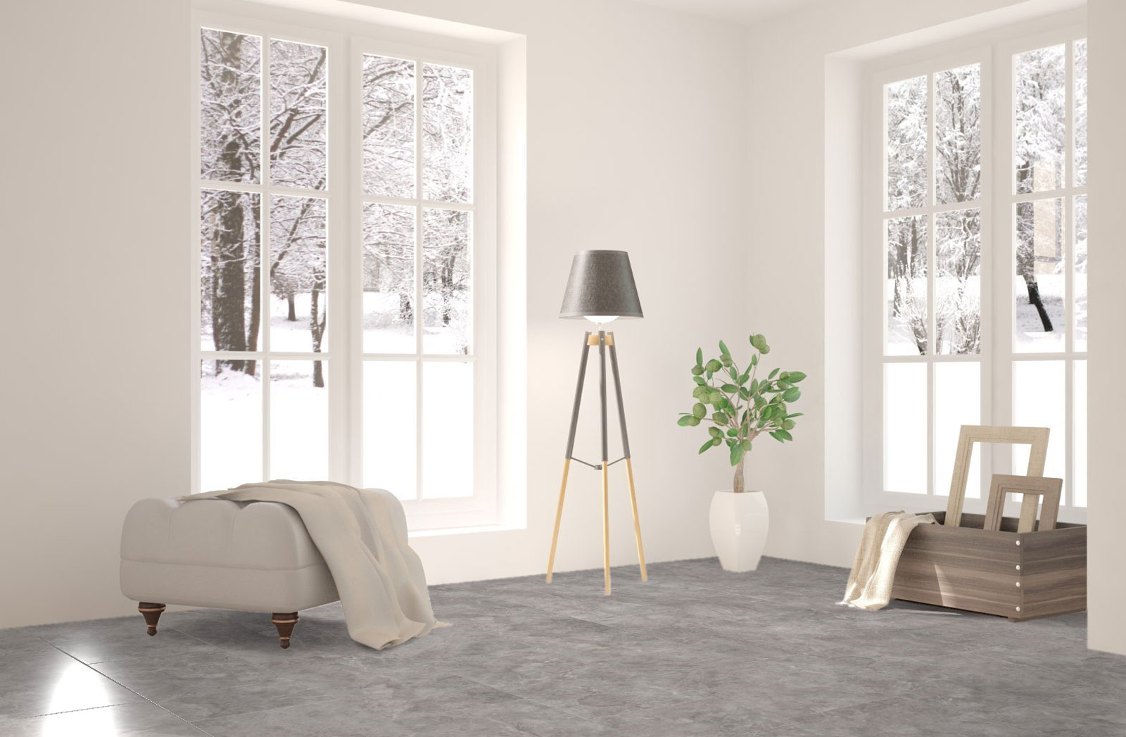 Kings Canyon Laminat Stonegloss Marmor Grau Fliese 4V zum Klicken Raum3