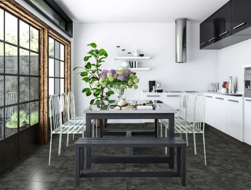 Kings Canyon Laminate Stonegloss Marble Black High Gloss Tile 4V main product photo