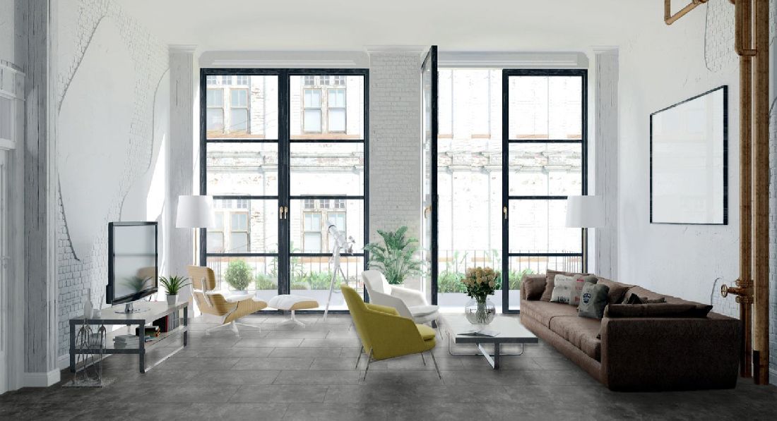 Kings Canyon Laminat Stonegloss Marmor Schwarz Fliese 4V zum Klicken Raum4