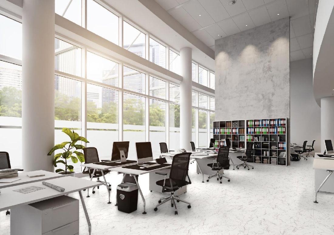 Kings Canyon Laminat Stonegloss Marmor Weiß Fliese 4V zum Klicken Raum6