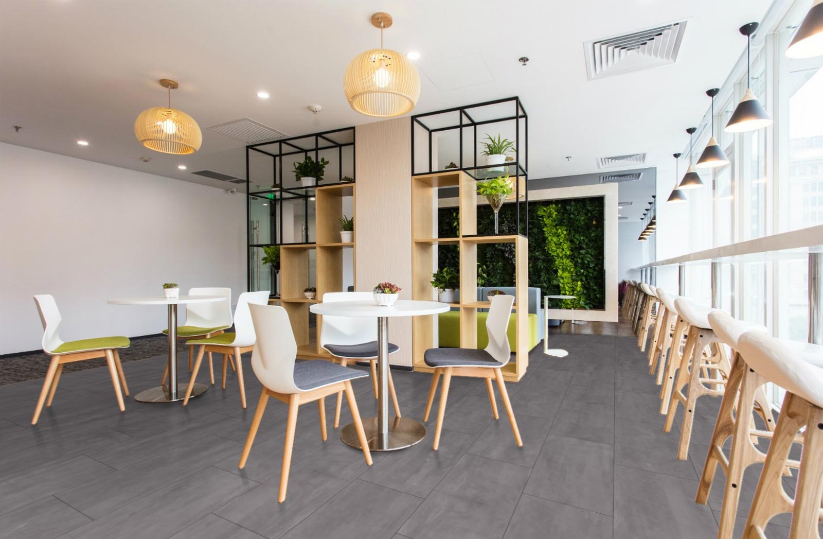 Kings Canyon Laminat Stonegloss Schiefer Grau Fliese 4V zum Klicken Raum8