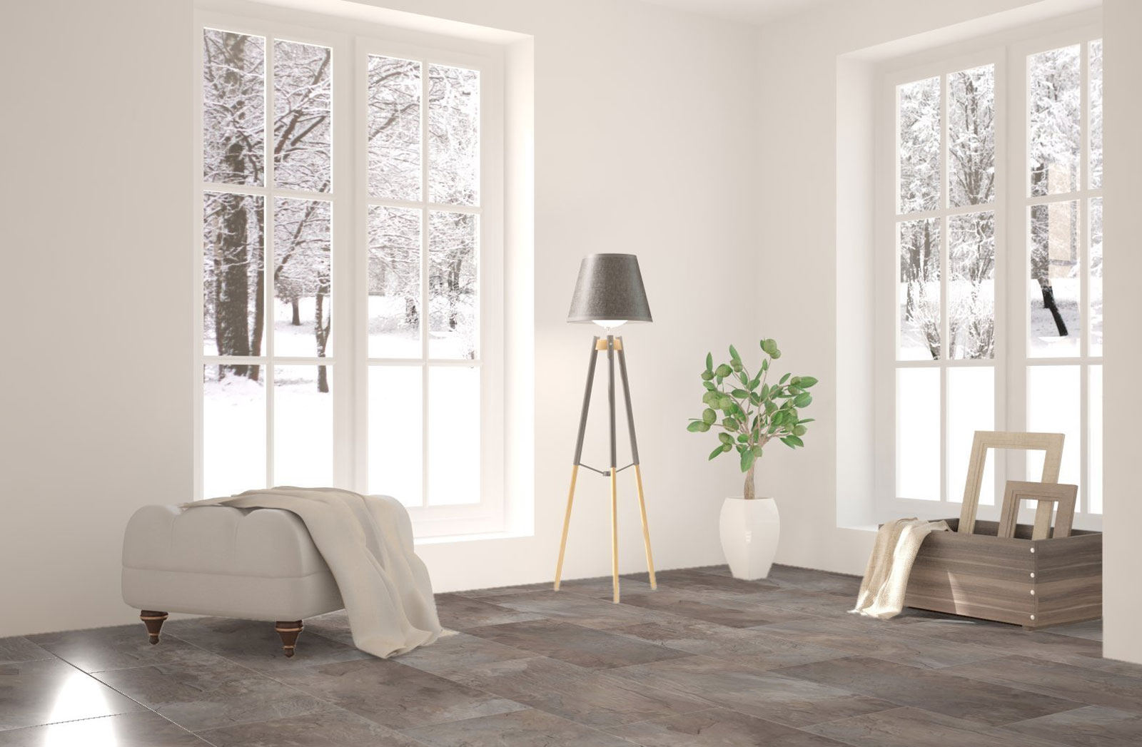 Kings Canyon Laminat Stonegloss Schiefer Hellgrau Fliese 4V zum Klicken Raum4