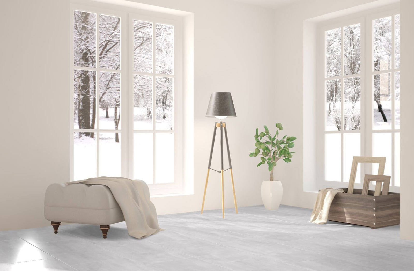 Kings Canyon Laminat Stonegloss Schiefer Weiß Fliese 4V zum Klicken Raum5