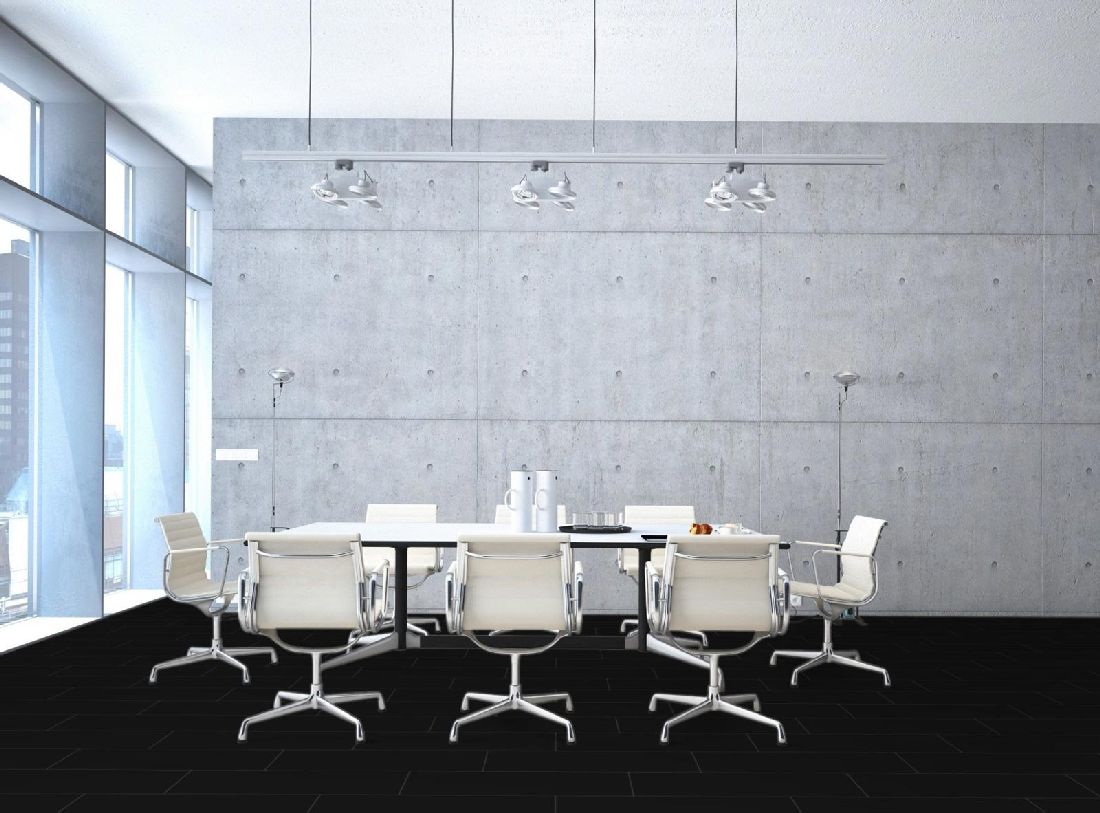 Kings Canyon Laminat Stonegloss Schwarz Fliese 4V zum Klicken Raum3