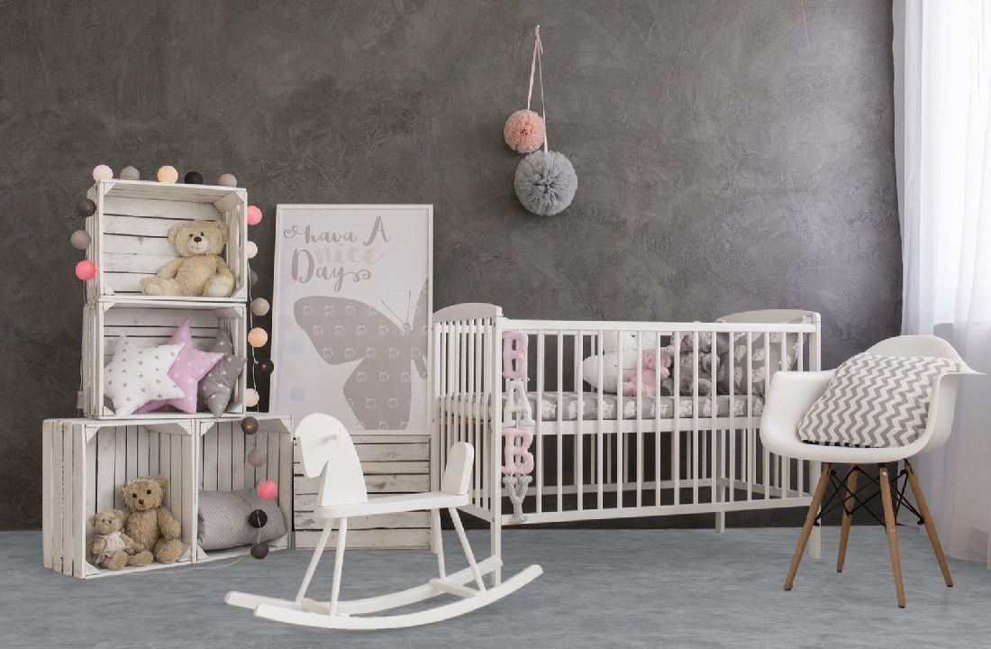 Kings Canyon Laminat Stonegloss Stein Grau Fliese 4V zum Klicken Raum6