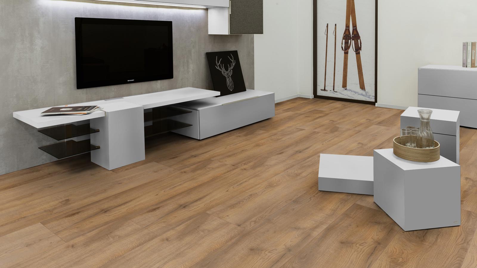 Kings Canyon Rigid Vinylboden Heavy Duty 4 Eiche Brightwater 1-Stab Breitdiele XL 4V Raum5