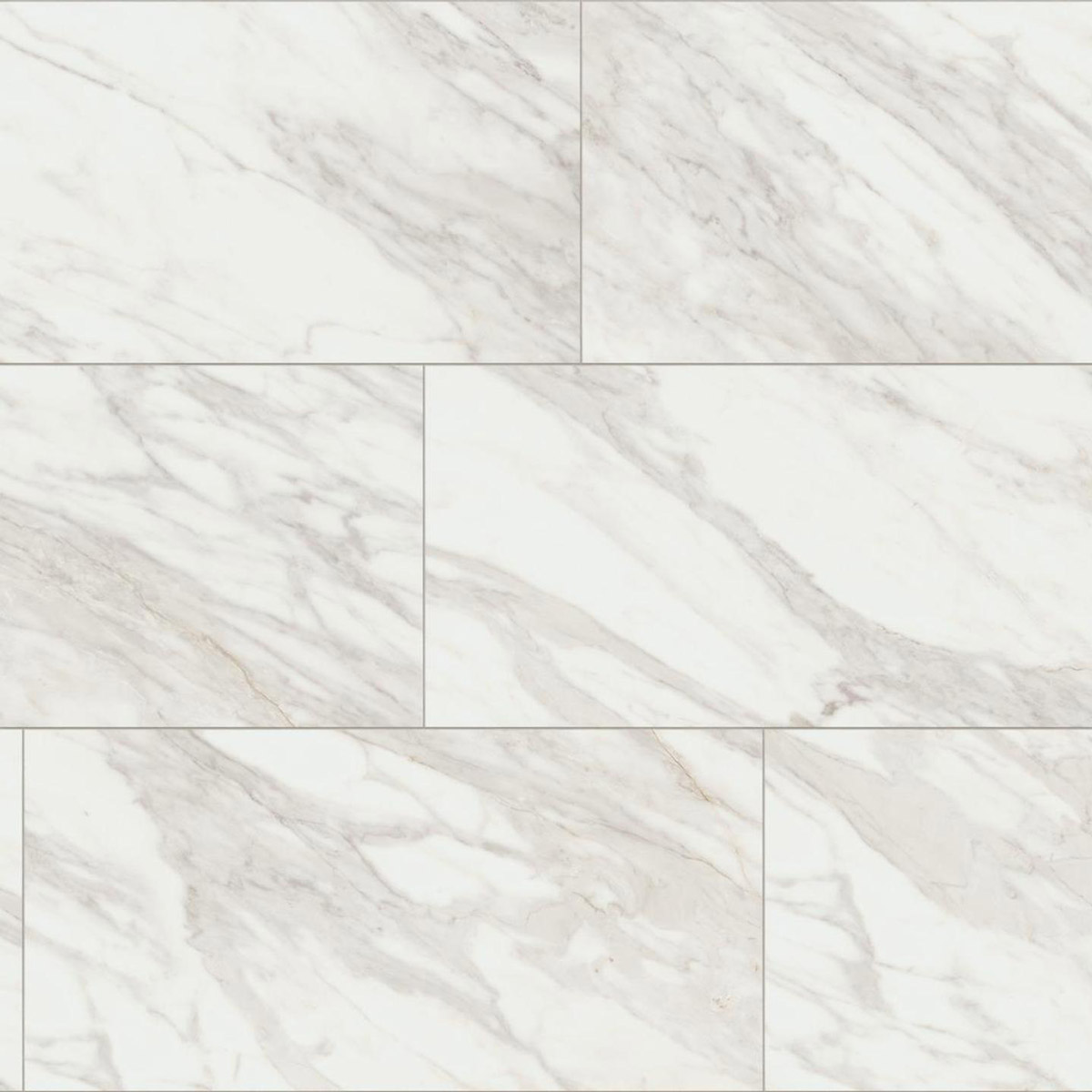 Kings Canyon Rigid Vinylboden Heavy Duty mit Schalldämmung Marmor Italia weiß Fliese XL 4V Raum1