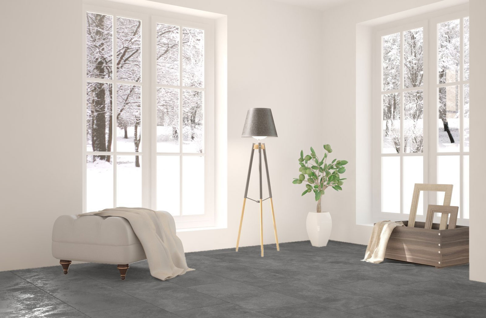 Kings Canyon Vinyl Loftstyle Gray Strong Supermatt Fliese 4V zum Klicken Raum5