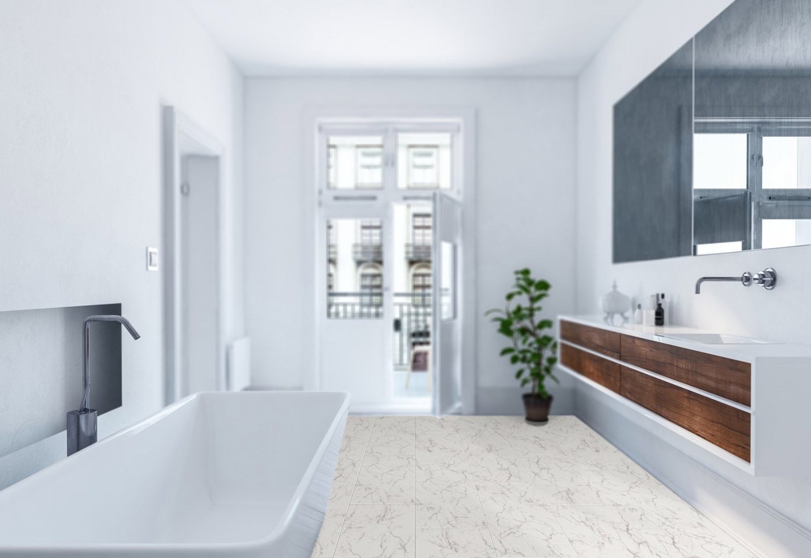 Kings Canyon Vinyl Loftstyle Marble Supermatt Fliese 4V zum Klicken Raum8