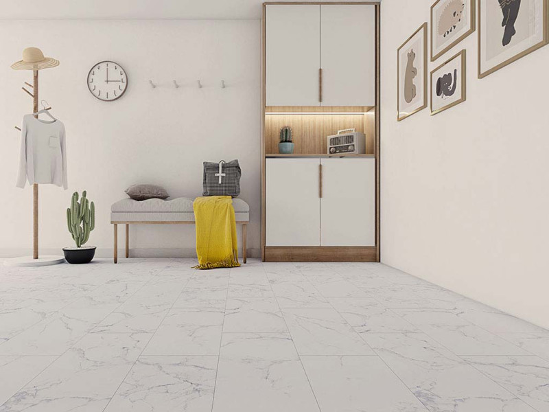 Kings Canyon Click Vinyl flooring Original Standard Marble White Tile 4V main product photo