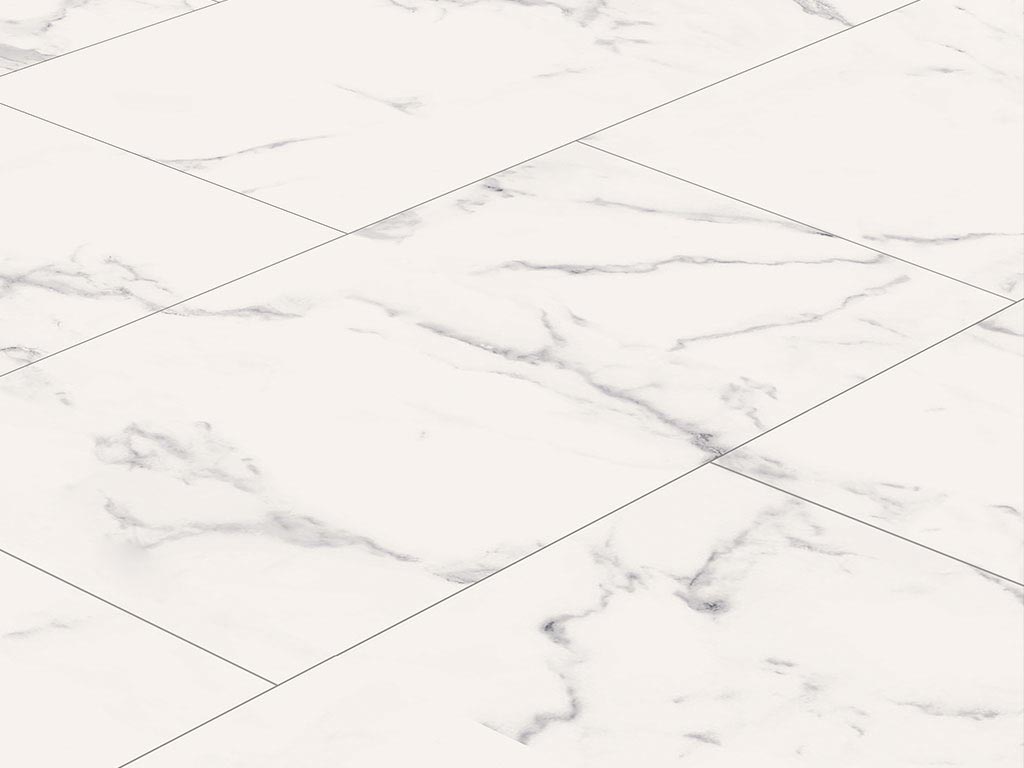 Kings Canyon Vinylboden Original Standard Marmor weiss Fliese 4V zum klicken Raum2