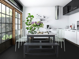 Kings Canyon Click Vinyl flooring Tilestyle Black Matt Tile 4V