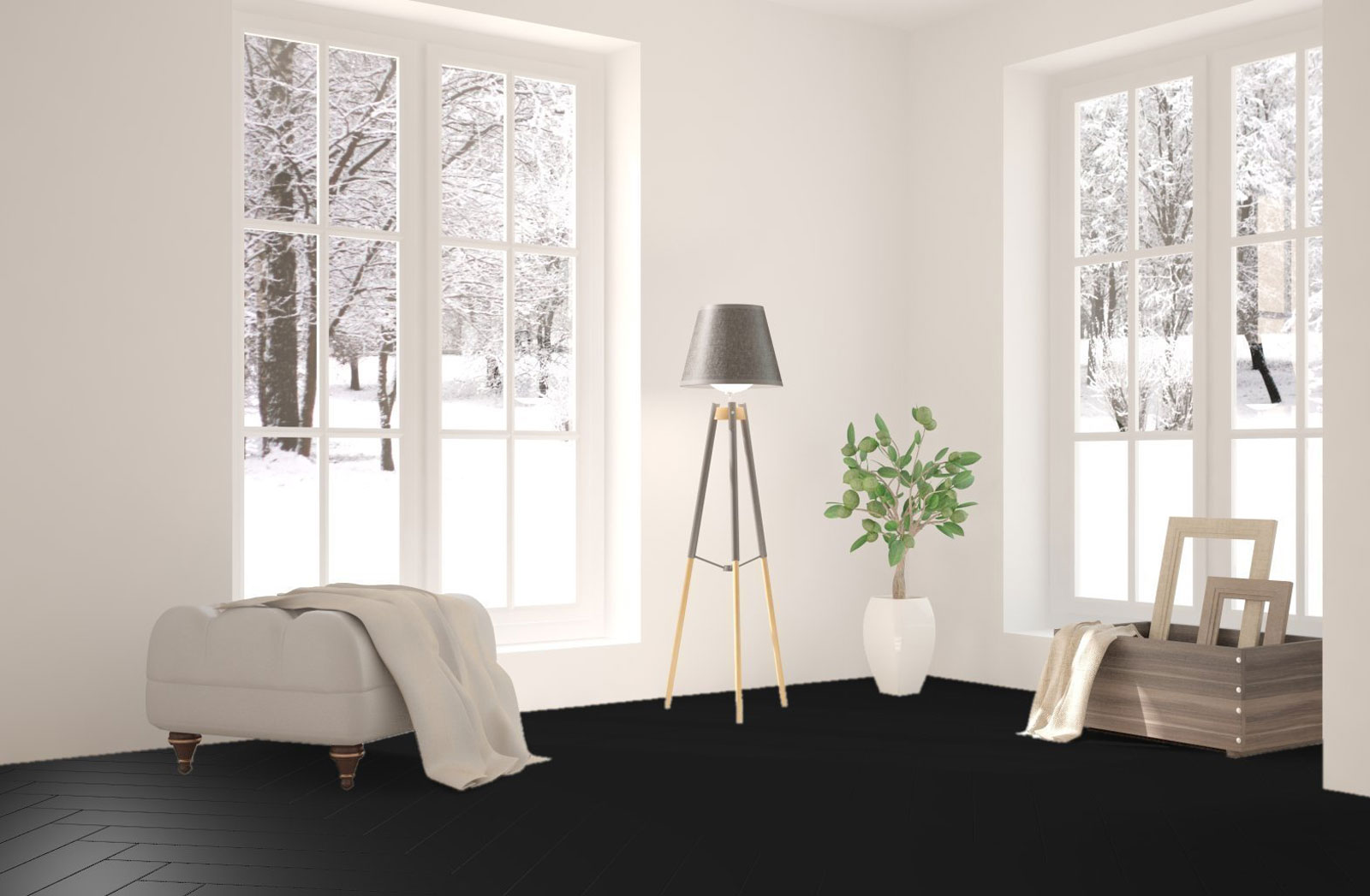 Kings Canyon Vinyl Timeless Black Villa Holzstruktur Fischgrät 4V zum Klicken Raum6