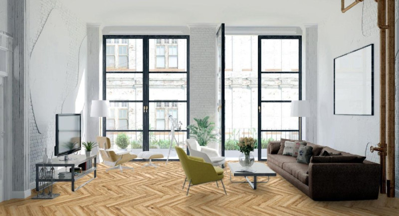 Kings Canyon Click Vinyl flooring Timeless Oak Ciel Wood Texture Herringbone 4V main product photo