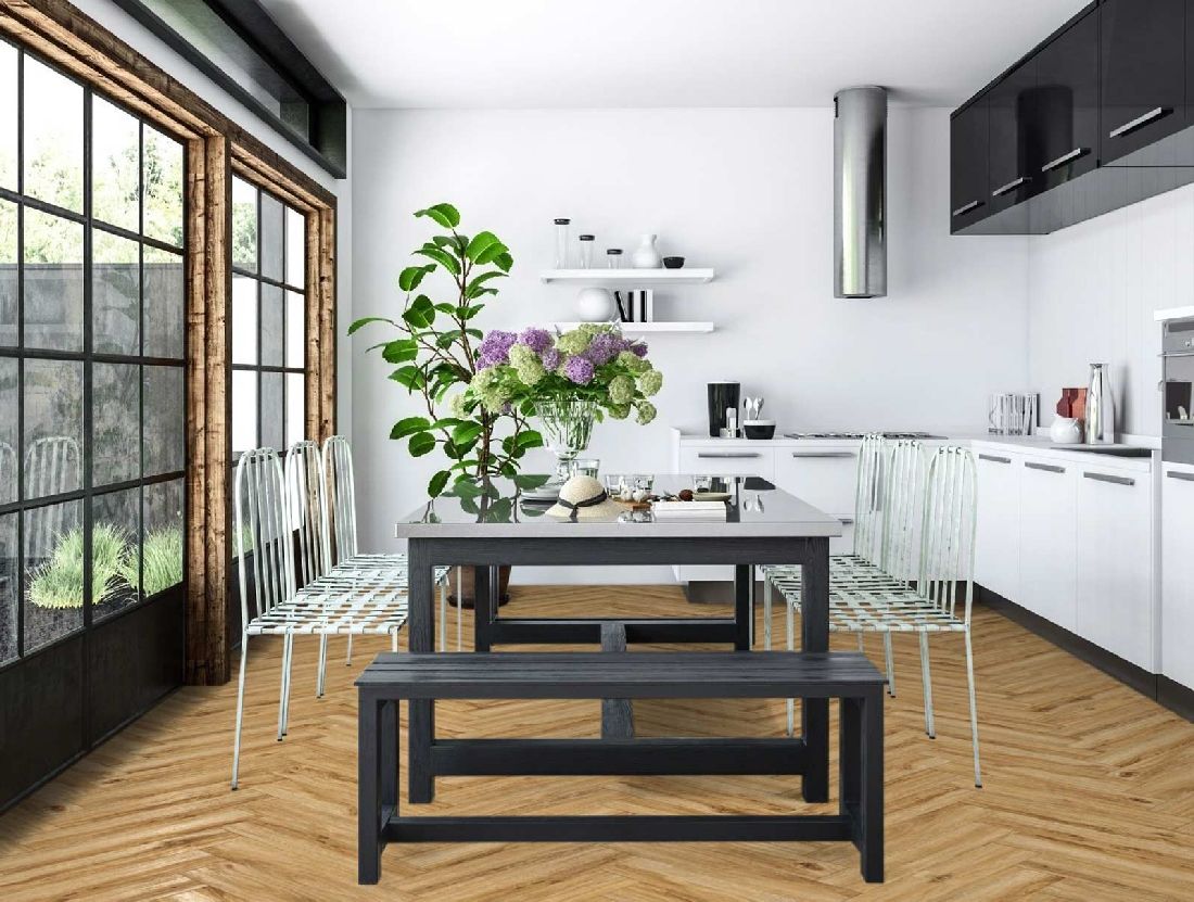 Kings Canyon Vinyl Timeless Oak Ciel Holzstruktur Fischgrät 4V zum Klicken Raum7