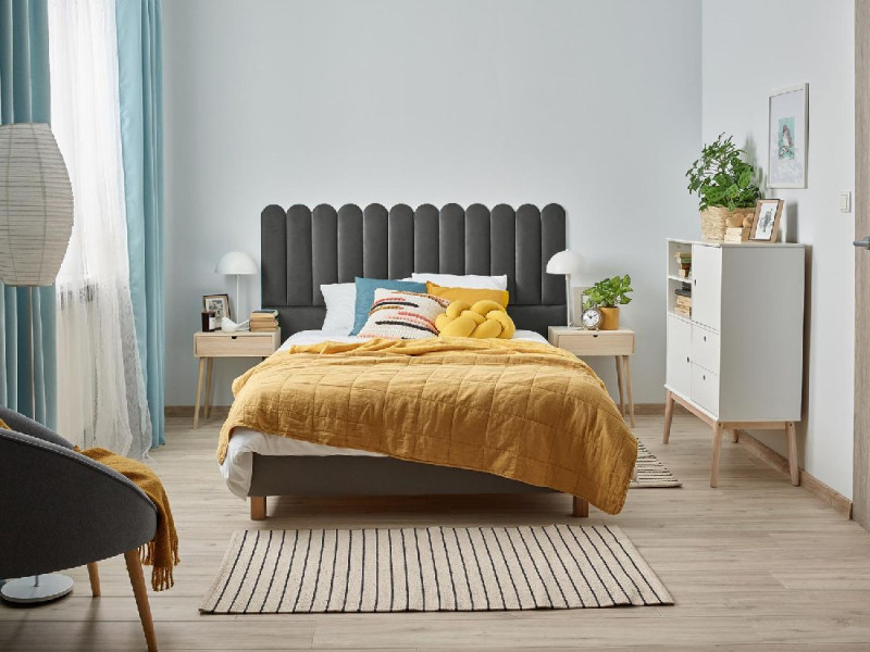 Kings Canyon Panneau mural rembourré ROOM Elli Gris Foncé 60x15cm ovale main product photo