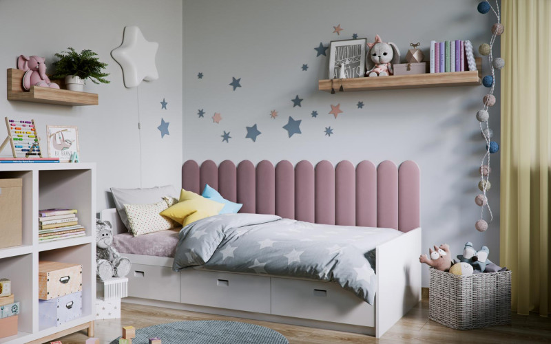 Kings Canyon Upholstered Wall Panels ROOM Elli Powder Pink 60x15cm oval main product photo