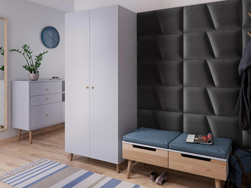 Kings Canyon Upholstered Wall Panels ROOM Nook Dark Gray 35x30cm right-angled main product photo