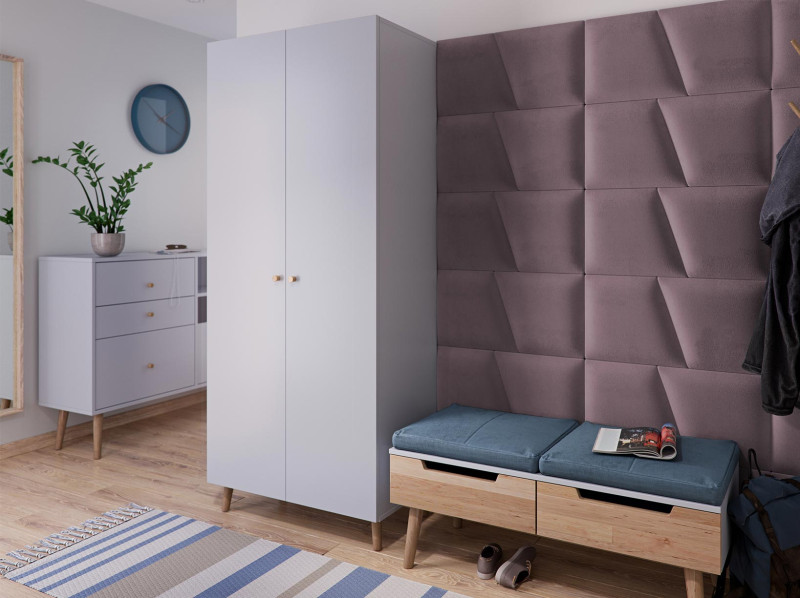 Kings Canyon Upholstered Wall Panels ROOM Nook Powder Pink 35x30cm right-angled main product photo