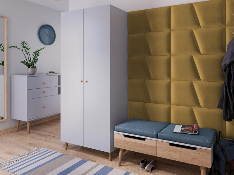 Kings Canyon Upholstered Wall Panels ROOM Nook Mustard Yellow 35x30cm right-angled main product photo