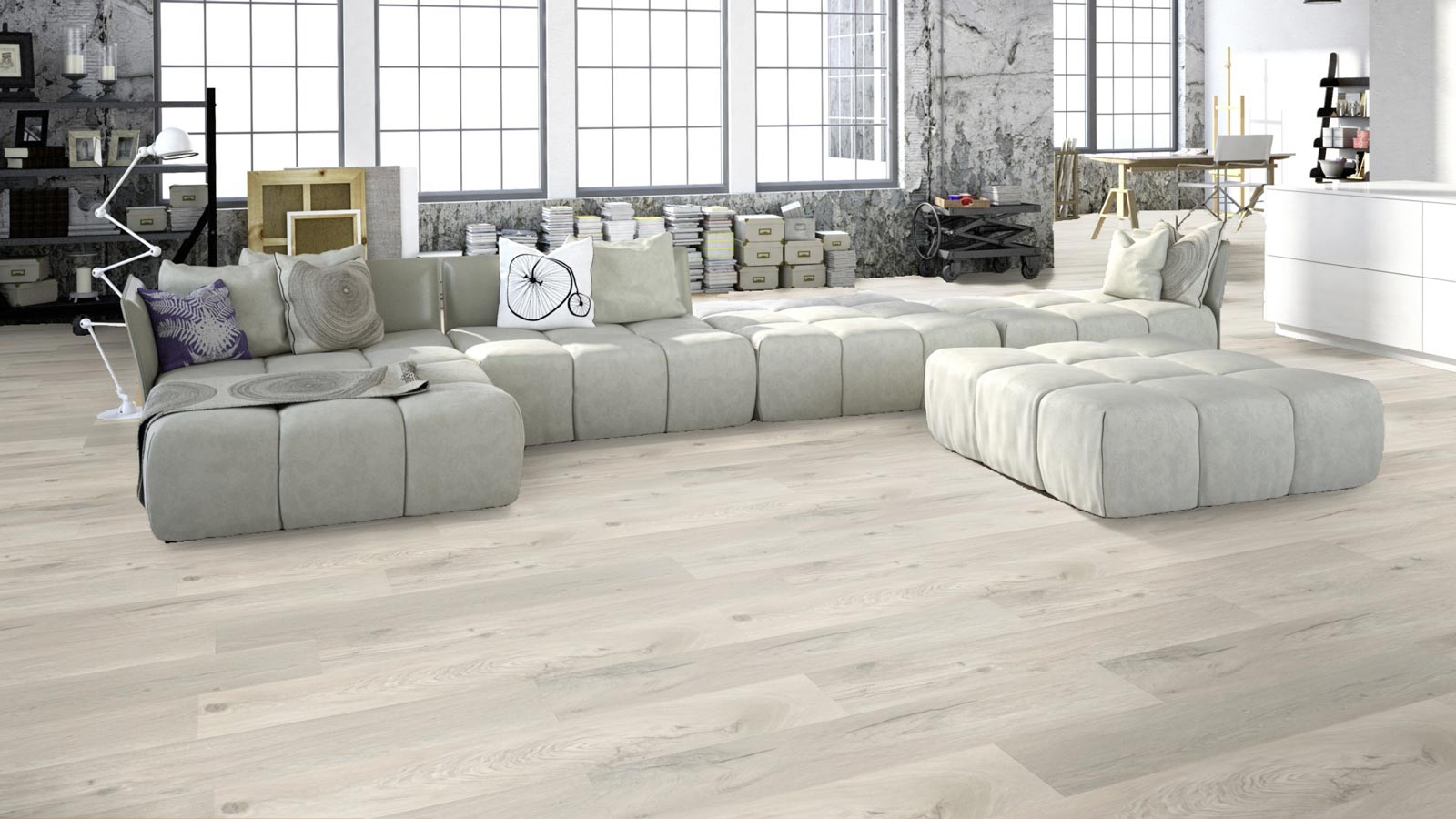 Meister Designboden MeisterDesign. rigid RD 300 S Eiche Whitebury 7398 1-Stab Kurzdiele M4V Raum4