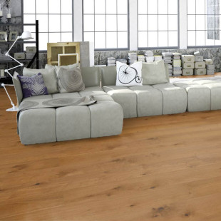 Meister Lindura wood flooring HD 400 oak authentic chestnut brown 8911 oiled 1-plank 2V/M2V 270 mm