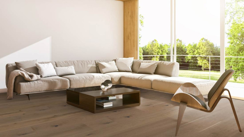 Meister Lindura wood flooring HD 400 Authentic greige oak 8923 1-strip 2V/M2V 320 mm main product photo
