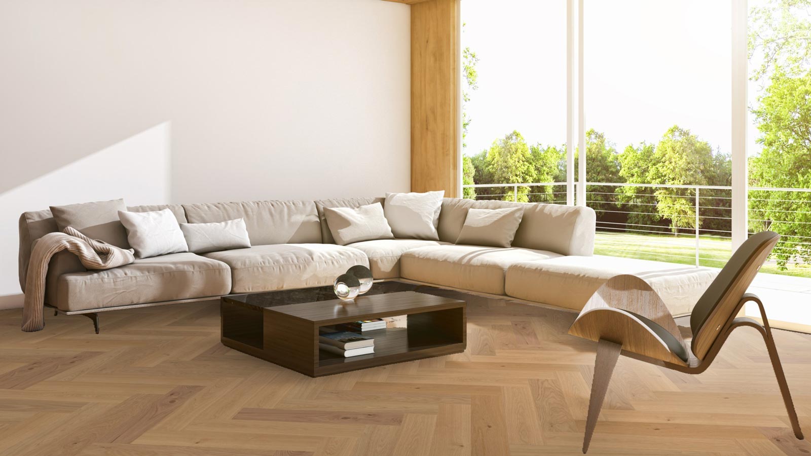 Meister Lindura Holzboden HS 500 Eiche classic 8925 Fischgrät M4V Raum5