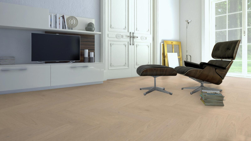 Meister Lindura wood flooring HS 500 Classic champagne oak 8930 Herringbone M4V main product photo