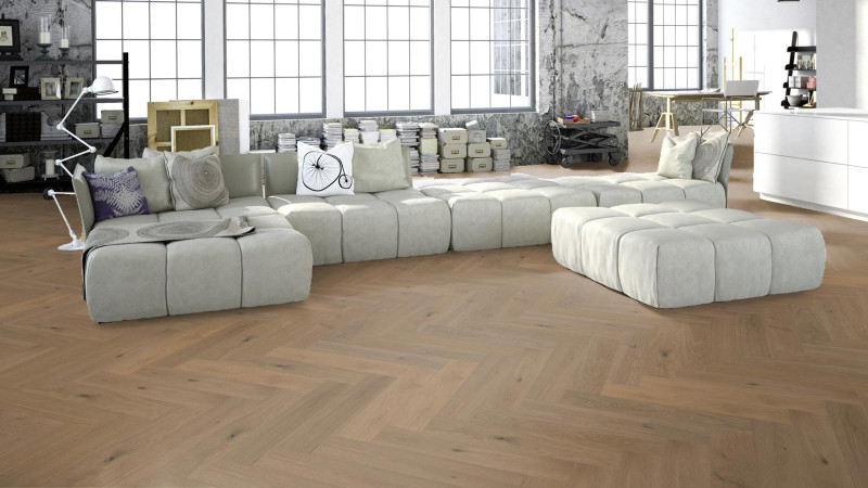 Meister Lindura Sol en bois HS 500 Chêne classique greige 8931 1 frise pour pose à bâtons rompus M4V main product photo