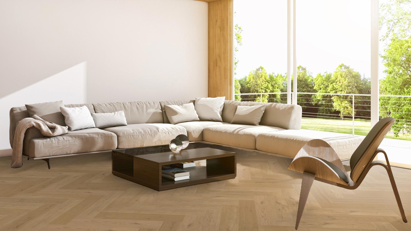 Meister Lindura Holzboden HS 500 Eiche classic pure 8928 Fischgrät M4V Raum5