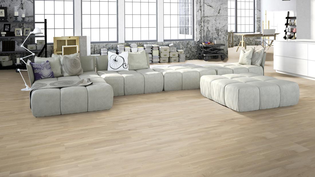 Meister Parkett MeisterParkett. longlife PC 200 Eiche lebhaft creme 9037 3-Stab Raum2