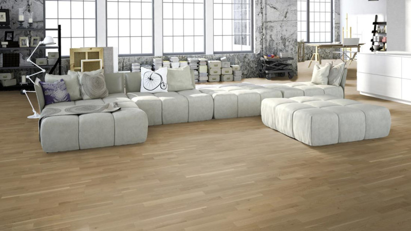 Meister Parquet MeisterParkett. longlife PC 200 Greige oak lively 9038 3-strip main product photo