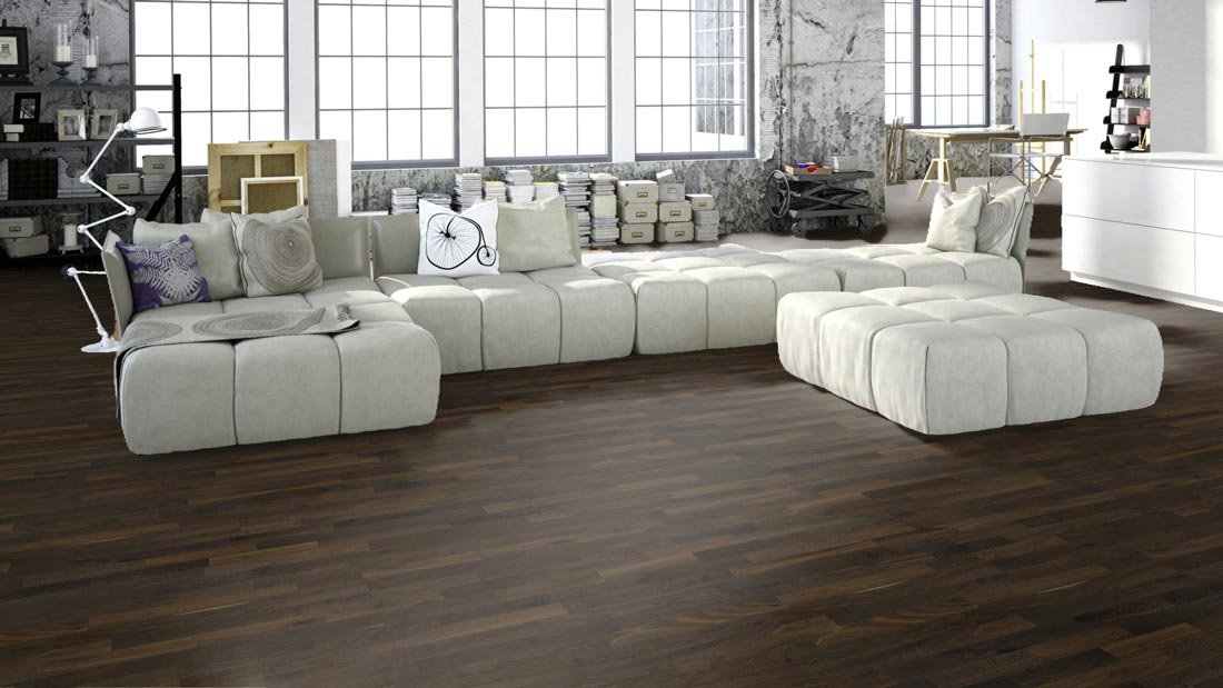 Meister Parkett MeisterParkett. longlife PC 200 Eiche lebhaft kerngeräuchert 9034 3-Stab Raum2