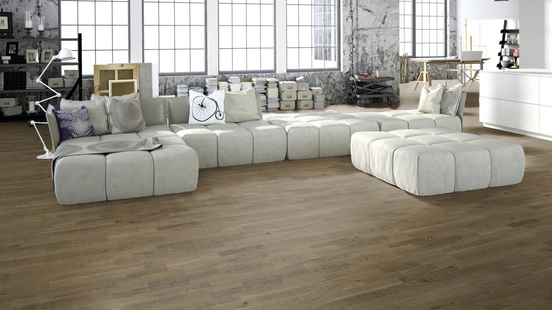 Meister Parkett MeisterParkett. longlife PC 200 Eiche lebhaft olivgrau 9040 3-Stab Raum2