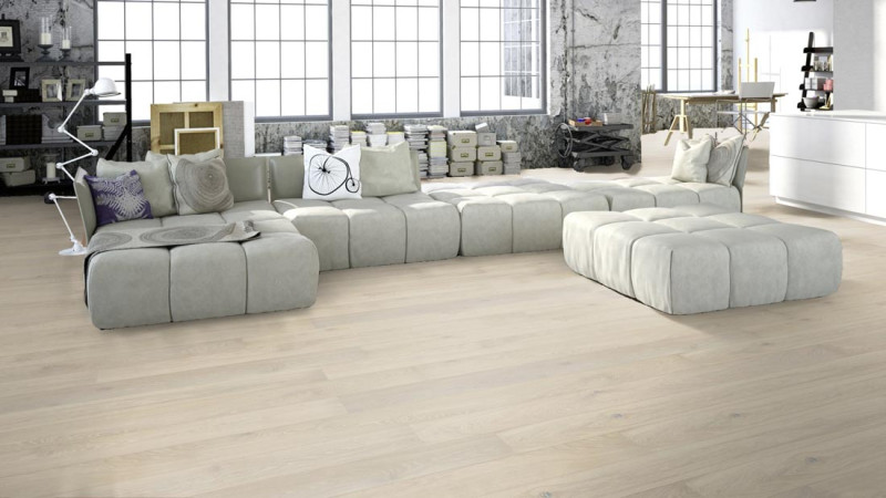 Meister Parquet MeisterParkett. longlife PD 400 Limed off-white oak lively 9014 1-strip 2V/M2V main product photo