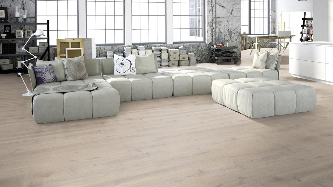 Meister Parkett MeisterParkett. longlife PD 400 Eiche lebhaft cremeweiß 9012 1-Stab 2V/M2V Raum2