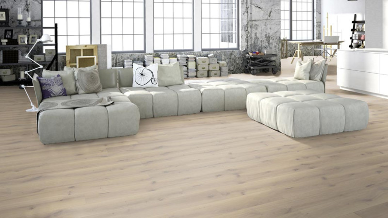 Meister Parquet MeisterParkett. longlife PD 400 Authentic off-white oak 9031 1-strip 2V/M2V main product photo
