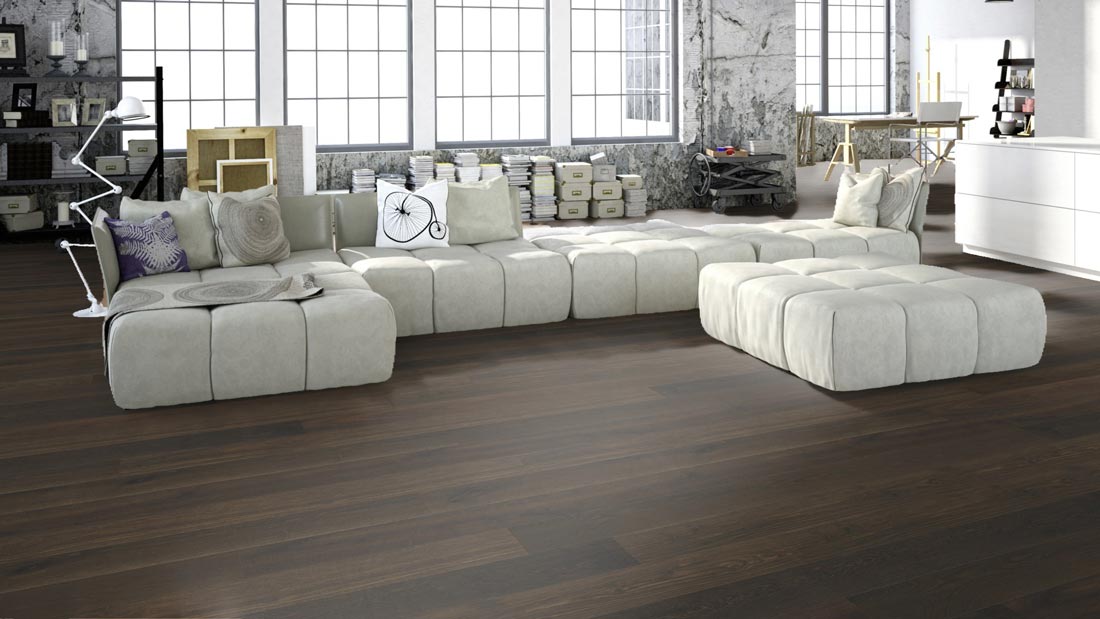 Meister Parkett MeisterParkett. longlife PD 400 Eiche lebhaft kerngeräuchert 9007 1-Stab 2V/M2V Raum2