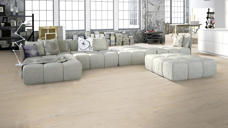 Meister Parquet MeisterParkett. longlife PS 300 Authentic off-white oak 9021 1-strip M4V main product photo