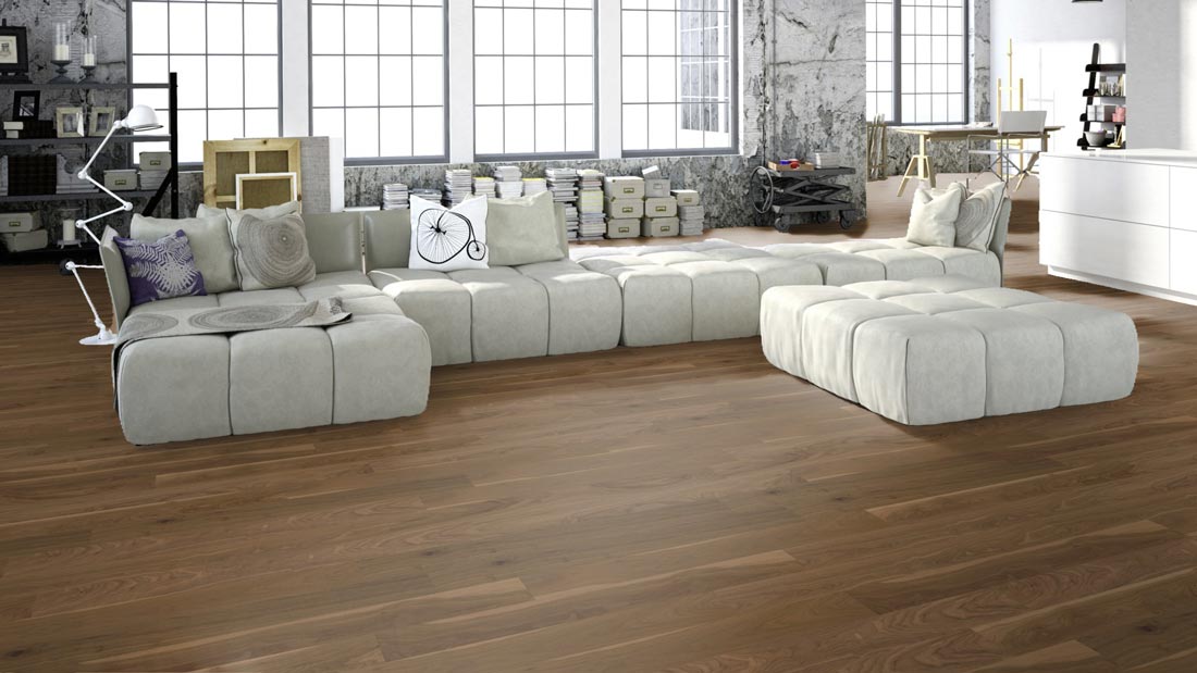 Meister Parkett MeisterParkett. longlife PS 300 Nussbaum amerikanisch lebhaft 9009 1-Stab M4V Raum2