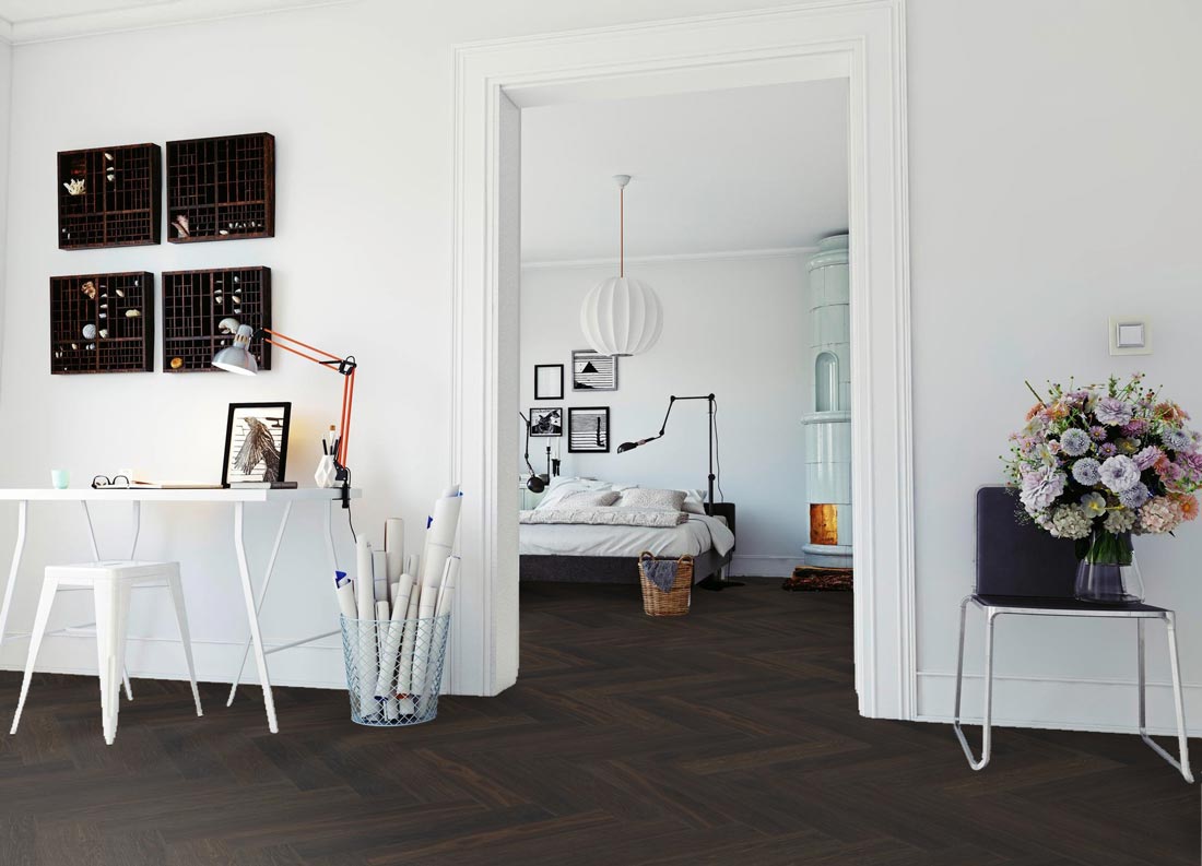 Meister Parkett MeisterParkett. longlife PS 500 Eiche harmonisch kerngeräuchert 9018 Fischgrät M4V Raum4